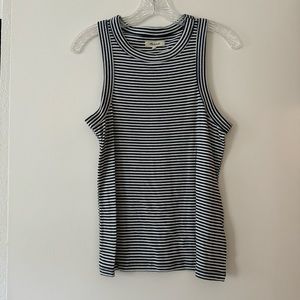 Madewell Brightside Rib Cutaway Tank Top, Size Large